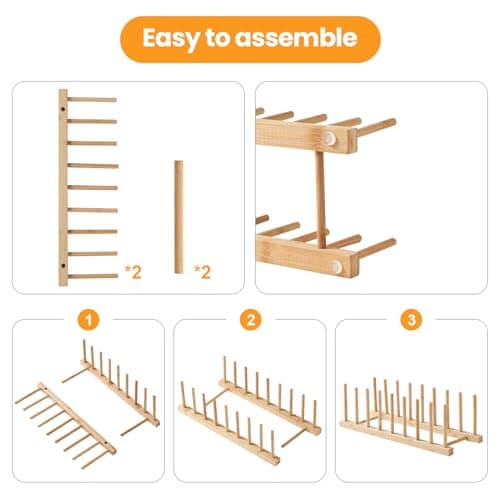 Worthyeah Bamboo Dish Drying Rack-2 PCS Pot Lid Plate Rack Organizer Holder for Cabinet-Cutting Board Organizer for Dish, Pot Lid, Bowl, Cup, Cutting Board 5