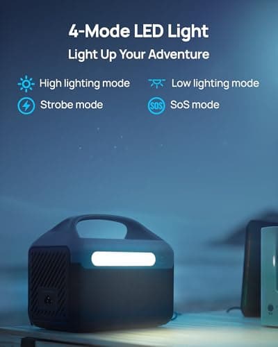 DaranEner Portable Power Station 60,000mAh, 192Wh LiFePO4 Battery Backup w/2 300W (Surge 600W) AC Outlets, 2H Fast Charging, Power Bank for Hurricane Emergency/Home/Outdoor Camping/RVs Use 7
