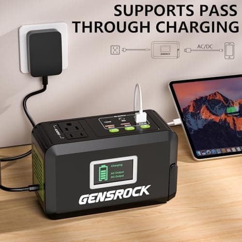 GENSROCK Portable Power Bank, 24,000mAh Portable Laptop Charger with 150W Peak AC Outlet, 8-Port Compatible with iPhone Series, MacBook, Dell, Samsung for Outdoor Camping Home Office Emergency. 6