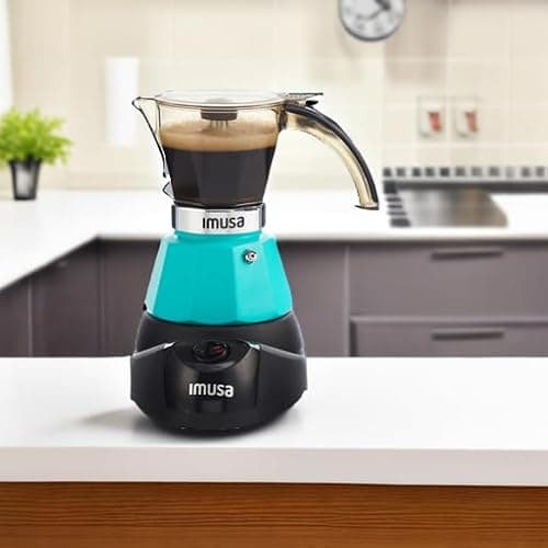 IMUSA 3 or 2cup Electric Espresso Maker, Teal 5
