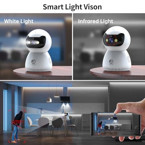 JOOAN 2K 5G Security Camera Indoor 360 PTZ Camera 5G/2.4G Dual WiFi for Baby Pet Home Smart Surveilalnce Motion Detect Alert Fast Playback 2 Way Audio Color Night Auto Tracking SD Card/Cloud Storage 5