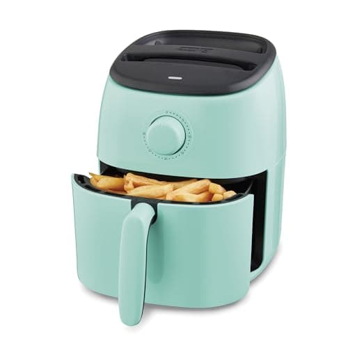 Dash Tasti-Crisp™ Air Fryer - AirCrisp® Technology - Compact Design with Adjustable Temperature Control - Nonstick Fry Basket & Auto Shut-Off Feature - 2.6 Quarts - Aqua