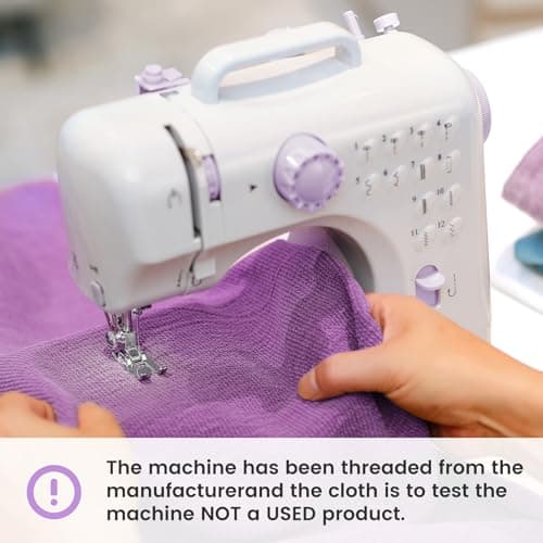Sewing Machine for Beginners with 12 Built-in Stitches, Mini Sewing Machine with Foot Pedal, High-Low Speeds, Portable and Sewing Enthusiasts (505) 6