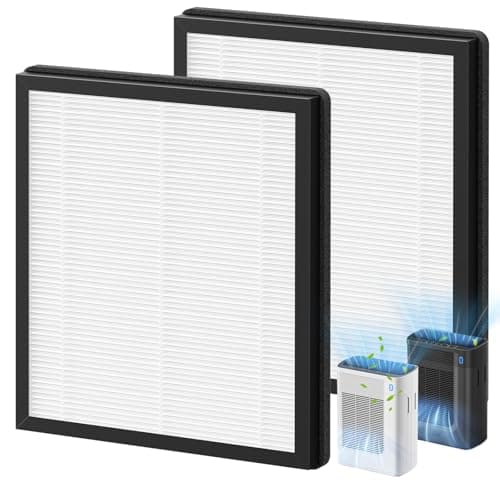 T356 Replacement Filter Compatible with Trucozie T356 Air Purifi-er, 3-IN-1 HEPA and High-Efficiency Activated Carbon Filter for Dust Pollen Pet Hair & Odors Smoke Wildfire, 2 Pack