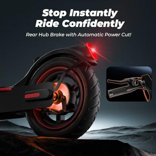 Escoone Electric Scooter for Adults, 18 MPH Top Speed, 12 Miles Range, 350W Motor, Foldable Escooter with 8.5" Pneumatic Tires, Cruise Control & Dual Braking, Commuter E-Scooter for Adults & Teens 5