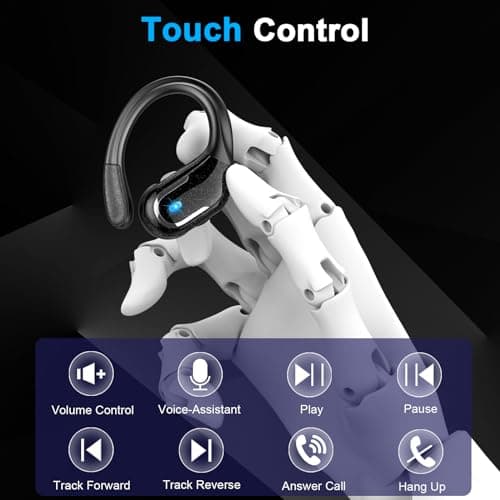 Wireless Earbud, 75Hrs Bluetooth 5.4 Headphones IP7 Waterproof for Sport, Running Wireless Earphones with ENC Noise Cancelling Mics, Deep Bass Over Ear bud with Earhooks for Android, iOS, Workout, Gym 6