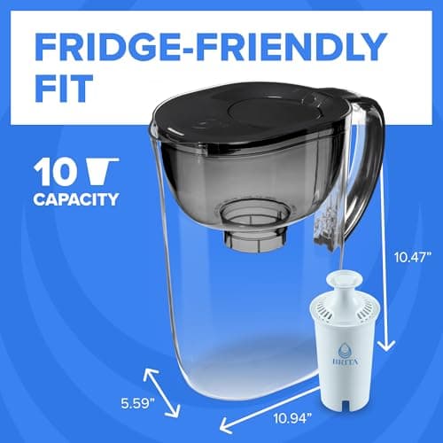 Brita Large 10 Cup Water Filter Pitcher, 1 BritaPlus Filter, Everyday, Black (Package May Vary) 8