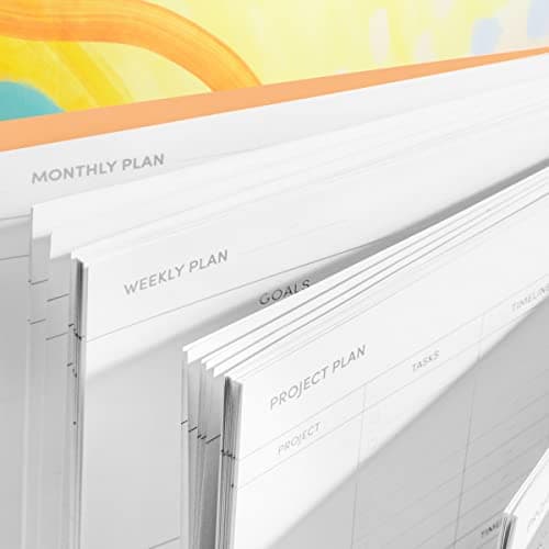 POKETO – Hardcover Project Planner - 11.9" x 8.4" - Undated - Weekly, Monthly & Yearly Notebook - Daily Planner - Note Taking - Eco-Friendly Journal - Home, School & Office Supplies - Clay 9