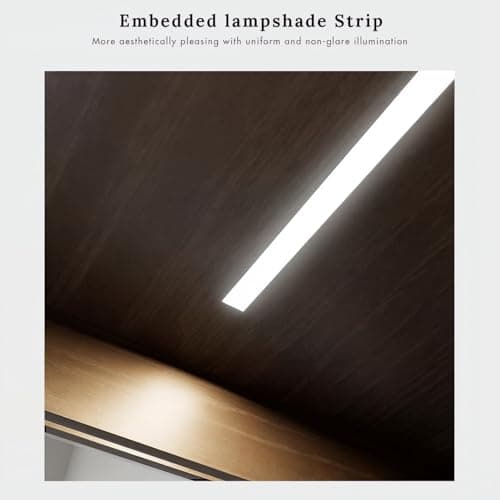 IUXPAM Display Cabinet with Glass Doors, 5-Tier 65" Glass Display Cabinet with LED 3-Color Lights & Human Body Sensor, Curio Cabinet with Textured Wood Shelves for Collectibles(Black Iron Frame 7