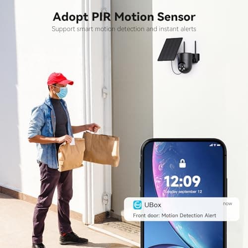 ELYSOO Security Cameras Wireless Outdoor, 2K Color Night Vision, Solar Camera Outdoor Wireless for Home Security, 4G LTE 360°Panoramic View, Weatherproof, Cellular, 2pack 5