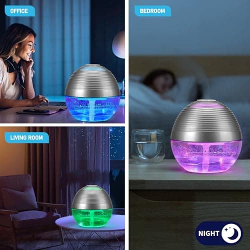 ap airpleasure Water-Based Purifier Air Washer, Air Revitalizer & Freshener, Air Fresher with 6 Colorful lights for Rooms (Silver) 14