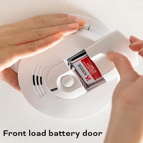 Kidde 21026063 AC Hardwired Smoke Detector Alarm with 9V Back up and Front Load Battery Door, White 5