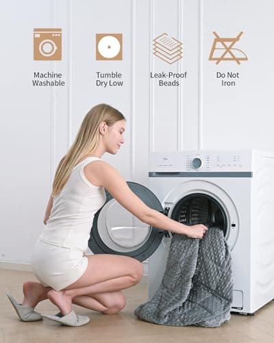 Mr. Sandman Weighted Blanket for Adults Queen Size 15 lbs, Soft Cooling Heavy Minky Blanket for Sleep, Washable Throw Blanket with Glass Beads, 60 x 80 Inches, Grey 6