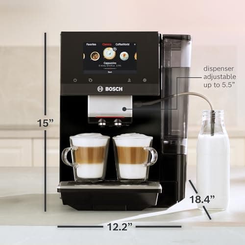 Bosch 800 Series Fully Automatic Espresso and Coffee Machine – 35 Drinks, Cold Brew, Double Cup, Milk Hose, Ceramic Grinder, Smart Features, in Black TPU60309 12