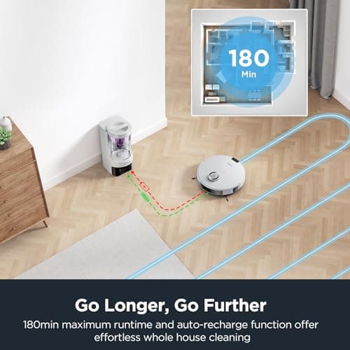 Eureka Robot Vacuum with Bagless Self Emptying Station, 2 in 1 Robotic Vacuum and Mop Combo, 60-Day Capacity, 4000Pa Suction, Auto Lifting Mop, LiDAR Navigation,NER E10s 7