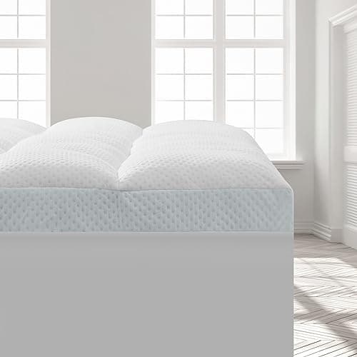 MASVIS Dual Layer 4 Inch Memory Foam Mattress Topper Queen Size, Breathable & Medium Support, 2 Inch Cooling Gel Memory Foam & 2 Inch Pillow Top Mattress Pad Cover for Back Pain 5