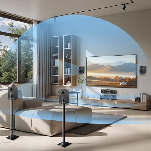 Saiyin 5.0 Channel Surround Sound Systems for Home Theater | 160 Watts Peak Power | Passive Speakers with Black Classic Retro Wood Grain | Amplifier or Receiver Required | Cable Not Included 5