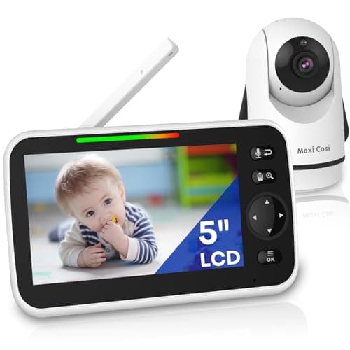 Baby Monitor with Camera and Audio, 5'' Screen Baby Monitors No WiFi, 30-Hour Battery, Remote Pan-Tilt-Zoom Video Baby Monitor, Night Vision,VOX,2-Way Talk, Temperature, 8 Lullabies and 1000ft Range