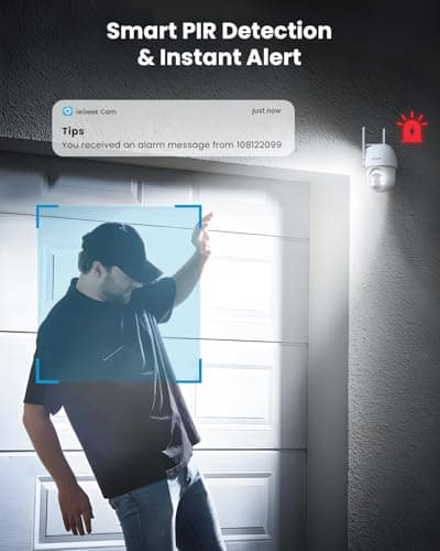 ieGeek Solar Security Cameras Wireless Outdoor, 2K 2.4G WiFi Camera with Solar Panel and Battery Powered, Color Night Vision with Spotlight, 360° PTZ, 2-Way Audio, PIR Motion Sensor, no Subscription 8