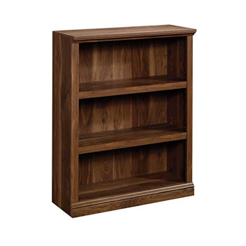 Sauder 3 Tier Book Shelf Wooden Bookcase Multipurpose Bookshelf for Home Office, Living Room, in Grand Walnut