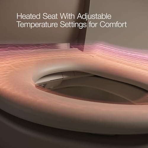 Kohler 28118-0 PureWash E815 Round Bidet Toilet Seat with Remote Control, Electric Bidet Toilet Seat with Warm Water and Stainless Steel Wand, Dryer, White 9