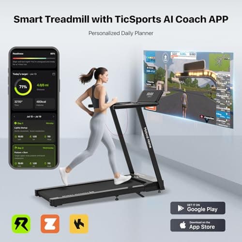 Mobvoi Smart AI Treadmill Ultra/SE Walking Pad Treadmills Under Desk Running Machine Compact Portable TicSports APP for Home Office 265 LBS (Mobvoi Home Treadmill Ultra) 5