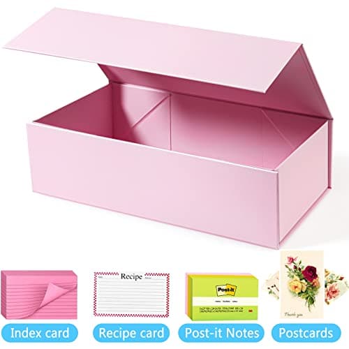 Harhana 3x5 Index Card Holder Pink Card File Box Organizer, Hold 1200 3x5-Inch Flash Cards- 1 Pack Pink 7