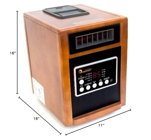 Dr Infrared Heater DR-998, 1500W, Space Heater with Humidifier, Oscillation Fan & Remote Control (Cherry) 8