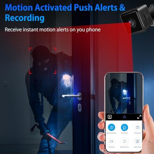 Hidden Camera, 1080P HD WiFi Camera - Mini Nanny Spy Cam with Night Vision & Motion Detection - Indoor/Outdoor Wireless Security Cameras for Home, Car, Baby & Pet Monitoring(Black) 3