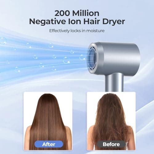 YASHE Hair Dryer, 110,000 RPM Professional Negative Ionic Hair Dryer with Diffuser, 1400W High-Speed Brushless Blow Dryer for Fast Drying, Low Noise for Home and Travel 5