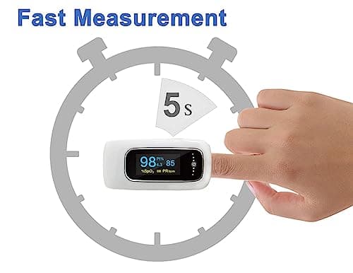 Rechargeable Pulse Oximeter Fingertip,SmileCare Blood Oxygen Meter Finger Oximeter,Bluetooth Oxygen Monitor with Free App iOS & Android 5