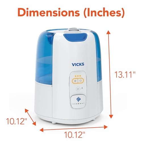 Vicks Dual Comfort Cool + Warm Mist Humidifier for Bedrooms With Fusion Technology, Compatible with Vicks VapoPads and Vicks VapoSteam, White 8