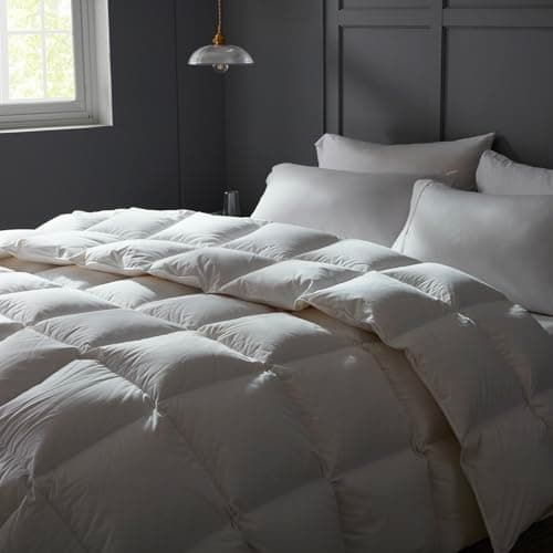 BedTreat Luxury Goose Down Comforter Twin Size,Premium Hotel collecton Duvet Insert for All Seasons with Ultra-Soft 100% Organic Cotton Cover and 8 Tabs,Fluffy and Medium Warmth(68"X90",White) 5