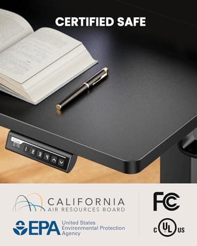 ErGear Electric Standing Desk with Full Size Keyboard Tray, Adjustable Height Sit Stand Up Desk, Home Office Desk Computer Workstation, 48x24 Inches, Black 8