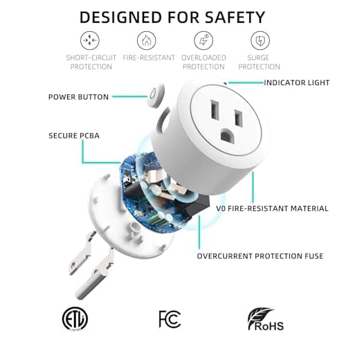 Beysen Smart Plug Matter,Smart Plugs That Work with Alexa &Google Home,Apple Home ,SmartThings,Smart Outlet 10A/1250W Max, Matter Smart Home with Remote Control,Timer&Schedule, 2.4G Wi-Fi Only, 4Pack 6