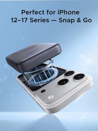 UGREEN Magnetic Power Bank Qi2 Certified 15W Fast Charging Wireless Battery Pack Slim 10000mAh Magsafe Portable Charger with 20W USB-C for iPhone 17/16/15/14/13/12 Series Black 8