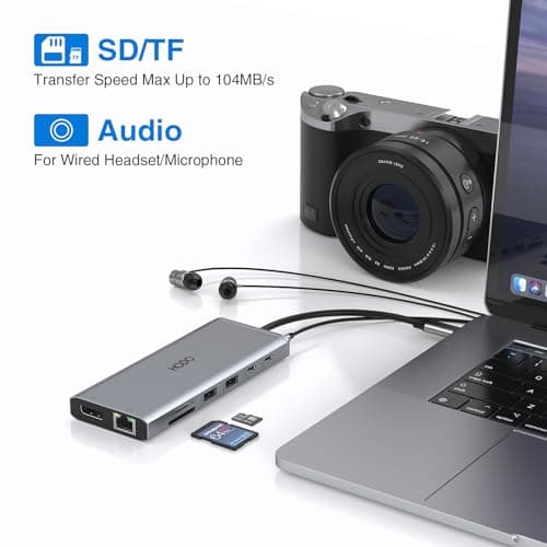 USB C Docking Station Dual Monitor HDMI for Dell HP, Laptop Docking Station 3 Monitors Triple Display USB C Hub Dock to 2 HDMI 4K,DP,Ethernet,6 USB,PD,SD/TF, Audio, USB C Adapter 14 in 1 for Lenovo 8