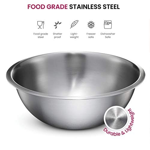 FineDine Stainless Steel Mixing Bowls Set, Dishwasher Safe, 6 Piece Metal Mixing Bowls For Kitchen, Nesting, Large, Small, Big Food Prep, Cooking, Baking 3