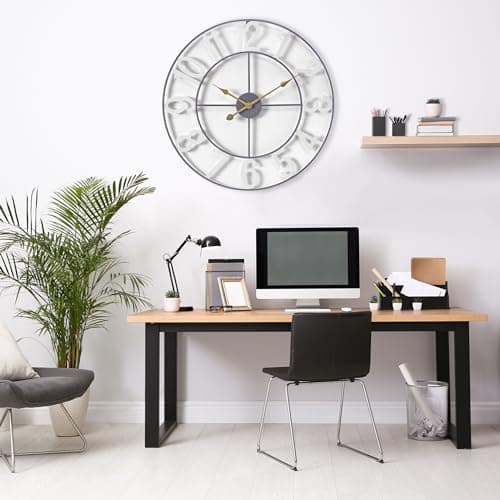 Sorbus Large Wall Clock for Living Room Decor - Wall Clock for Kitchen - 24 inch Big Wall Clock Decorative - Metal Wall Art - Analog Large Clock for Bedroom, Home, Kitchen, Office, Wall Decor (White) 5