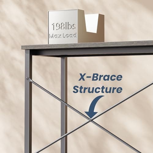 DUMOS L Shaped Desk, Gaming Computer Desks Corner Office Table with CPU Shelf for Home Study Writing Work Station 50 Inch, Grey 7