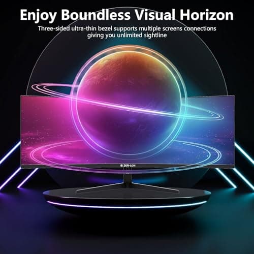 ZER-LON 49 Inch Curved Ultrawide Gaming Monitor, 165Hz 1500R 32:9 Daul FHD 3840 x 1080 Computer Monitor, 125% sRGB, 4000:1, FreeSync, HDR, DisplayPort, Supports Wall Mounted Installation 6