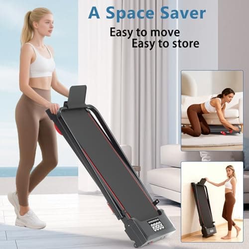 Ecogou Walking Pad with Handle Bar and Incline, 3 in 1 Under Desk Treadmill with Hiking Mode, 2.5HP Low Noise Walking Treadmill Pad with Remote Control,Portable Treadmills for Home Office, Led Display 9