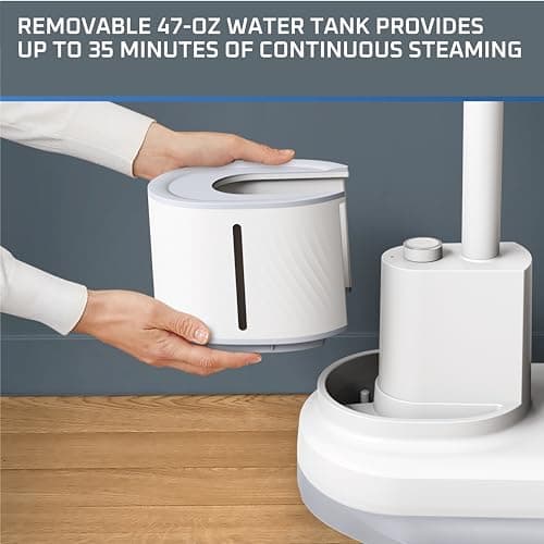 Rowenta Steamer for Clothes with Ironing Board, Home Steam, Stainless Steel Full Size Steamer, 47.33oz Water tank, Hanger rack for Clothes, Compact, 1800 Watts, White IS3250 6