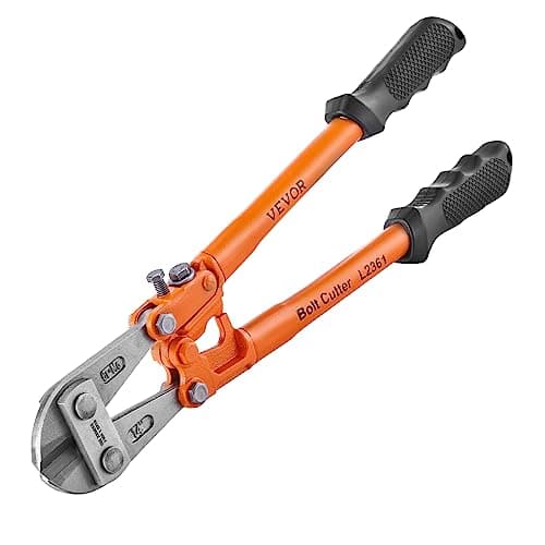 VEVOR Bolt Cutter, 18" Lock Cutter, Bi-Material Handle with Soft Rubber Grip, Heavy Duty Bolt Cutter, Chrome Molybdenum Alloy Steel Blade, for Rods, Bolts, Wires, Rivets, Cables, and Chains