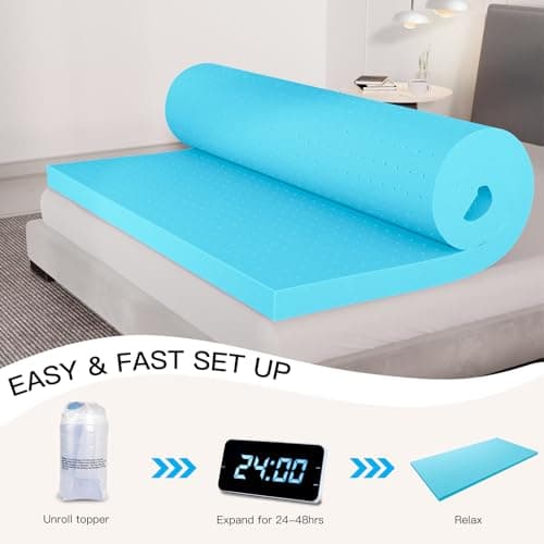Airensky 2 Inch Twin XL (39"x80") Memory Foam Mattress Topper, Cooling Gel Infused Mattress Pad, Soft Bed Topper for Pressure Relief Back Pain, Breathable, CertiPUR-US Certified 6