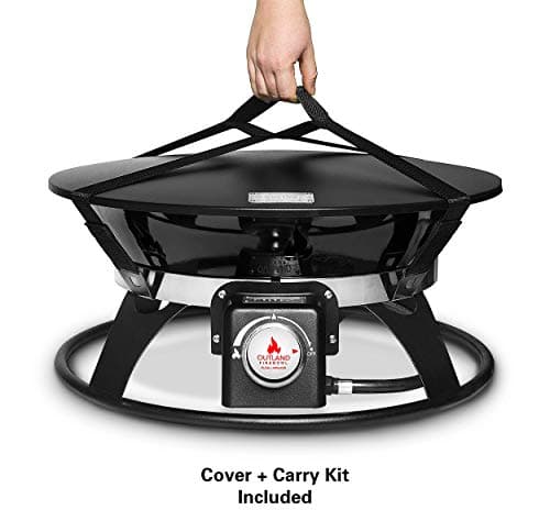 Outland Living Portable Propane Fire Pit, 21-inch, 58,000 BTU with Fire Pit Cover & Carry Kit, Smokeless Gas Firebowl | Perfect for Camping, Patio, Backyard, Tailgating, Deck, RV| Black 863 Cypress 7