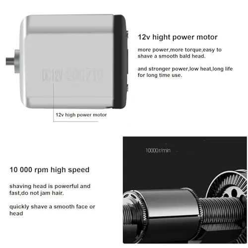 VSTSERIES Corded Electric Foil Shaver,Professional Close Shave Razor,Bald Head Shavers for Men,Barber Shop Fade Style Clipper,Face Stubble Beard Smooth Trimmer,12v Powerful Motor,Only Corded Use 5