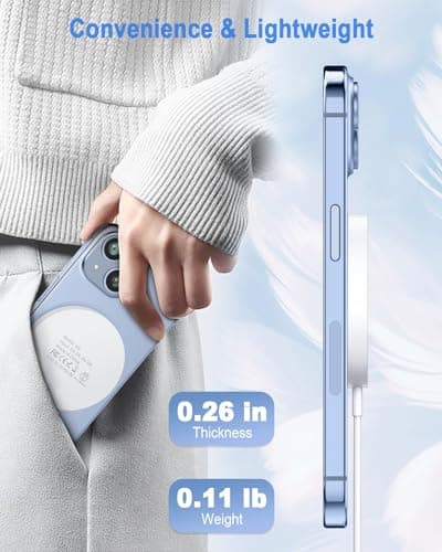 Magnetic Wireless Charger Mag Safe Charging Pad Compatible with iPhone 17/17 Pro Max/iPhone Air/16/15/15 Plus/14/13/12 Series, 2025 Upgraded Fast Mag-Safe LED Charger with 20W Type-C Adapter (White) 7