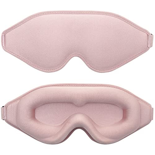 3D Contoured Sleep Mask for Women Men,Effective Light Blocking Eye Mask Sleeping Soft Night Blindfold with Adjustable Strap(Pink) 8