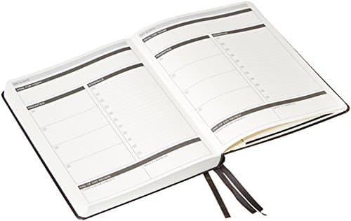 Amazon Basics Daily Planner and Journal, Weekly and Monthly, Undated, Productivity Organization with Goals, Hardcover, 5.8" x 8.25", Black 3